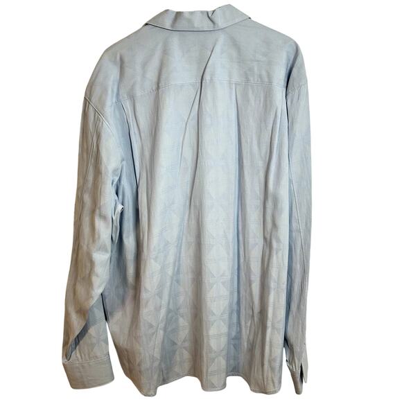 Tommy Bahama Silk Cotton Hawaiian Button Up Shirt Mens Size XLX Blue Two Tone - Picture 2 of 5